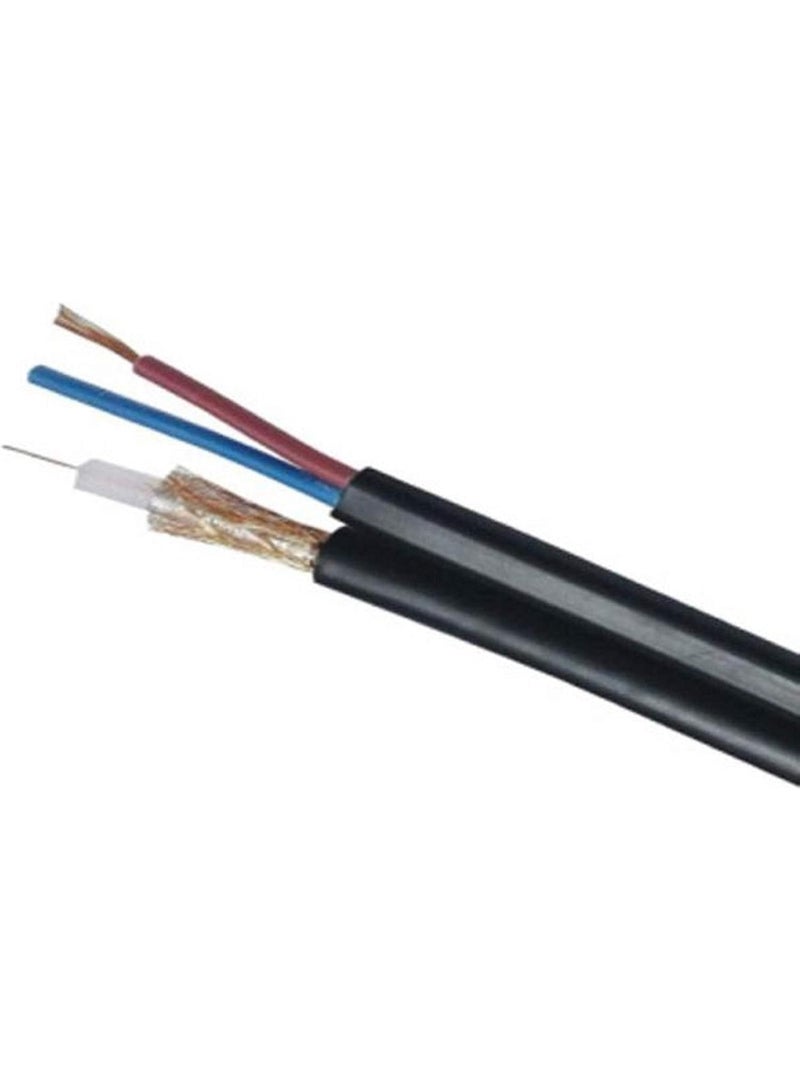 كابل كاميرا مراقبة RG58 مزدوج الأسلاك – 100 متر لتوصيل مراقبة موثوق - Image 1