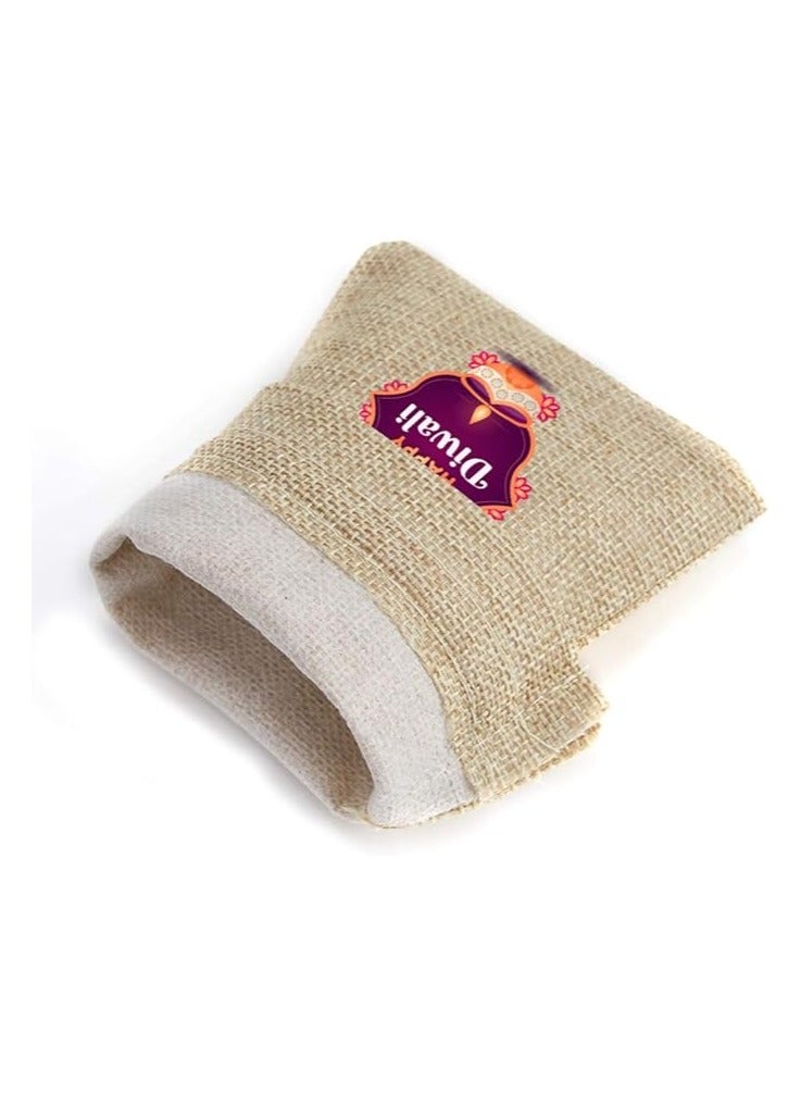 Diwali Gift Bags- Set Of 12 Jute Bags-Celebrate The Festival Of Lights With Eco-Friendly Gifts - Image 4