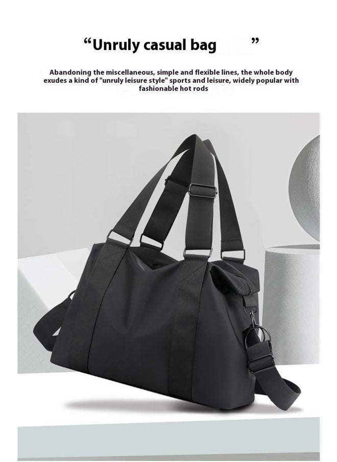 yongsheng Travel Duffel Bag Black, Travel Duffle Bag Waterproof Bag Carry On Tote Bags for Women Men, Travel Essentials Sport Gym Bag (Black)  - Image 3