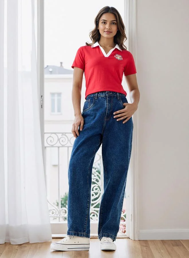 اس بي كاركترز تيشيرت بولو مطرز بشعار نيويورك ريد بولز