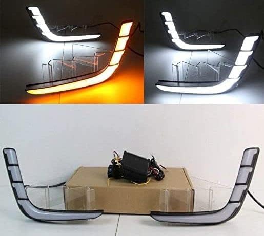 TRENDWALA Imported Front Bumper LED Light With Yellow Turn Signal Light Daytime Running Light Fog Light Drl With Indicator For Swift 2015 To 2017 And Above (Set Of 2) - Image 3