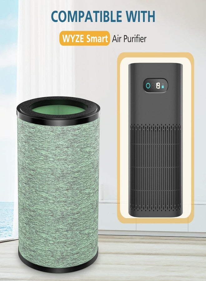 WILERDA HEPA Filter Replacement Compatible with WYZE Smart Air Purifier, 4-in-1 High-Efficiency Air Filter, Standard Filter, 2 Pack - Image 3