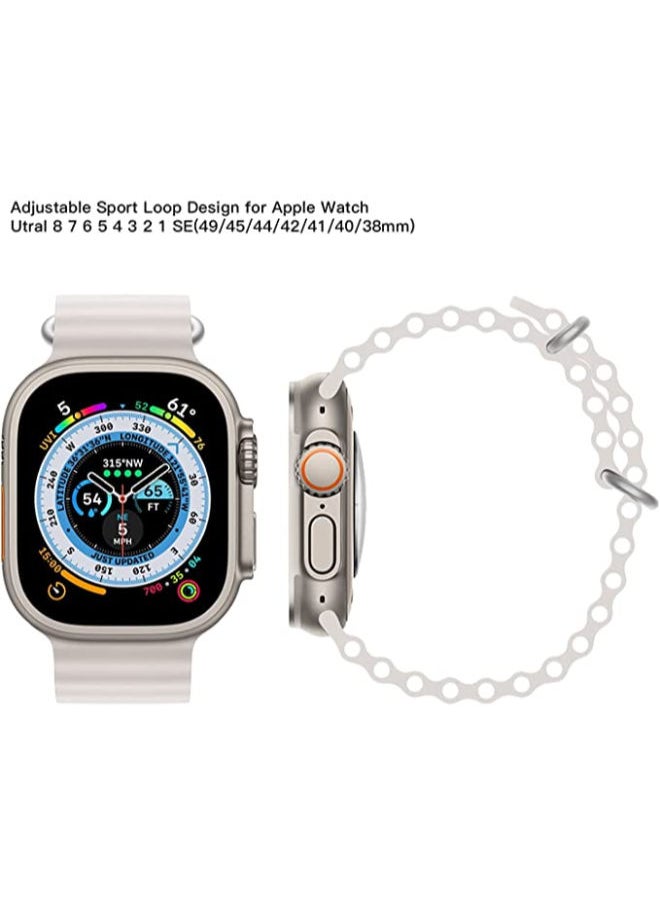 SHOPI - Newest Silicone Ocean Watch Band For Apple Watch Series 8 7 6 5 4 3 2 1 SE Compatible With Apple Watch Band 42mm 44mm 45mm 49mm Replacement Women Mens, Sport  slides Strap for iWatch Ultra - Image 1