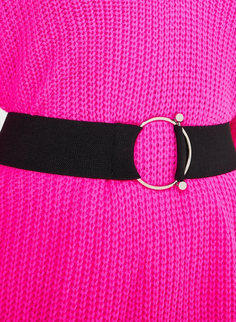 ELLA Statement Double Buckle Elastic Waist Belt
