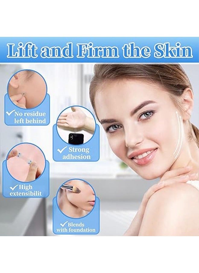 10 Pieces Face Lift Tape Invisible Instant Lifting Stickers Bands for Double Chin Jowl and Saggy Skin Correction Secret Makeup Face Lifting Strips - Image 2