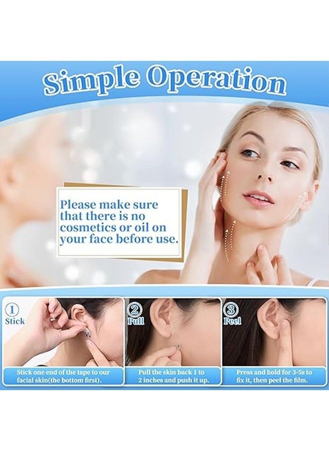 10 Pieces Face Lift Tape Invisible Instant Lifting Stickers Bands for Double Chin Jowl and Saggy Skin Correction Secret Makeup Face Lifting Strips - Image 5
