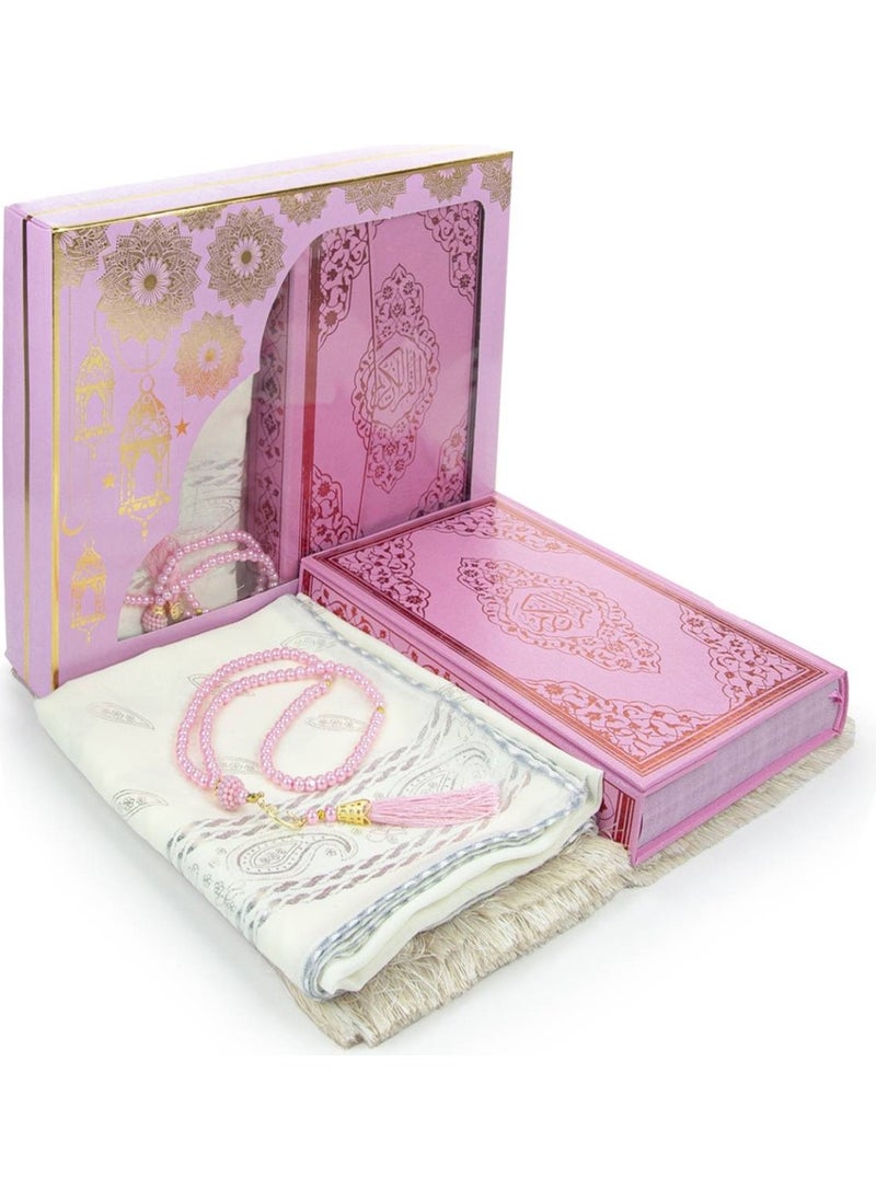 Gift Pink Quran Set - Pearl Prayer Beads, Gilded Cover and Taffeta Prayer Rug - pzsku/ZA9FD10D818D0DFCA6FC4Z/45/_/1729217585/3ab0cd25-d521-4766-8e3a-9549a9f512fb