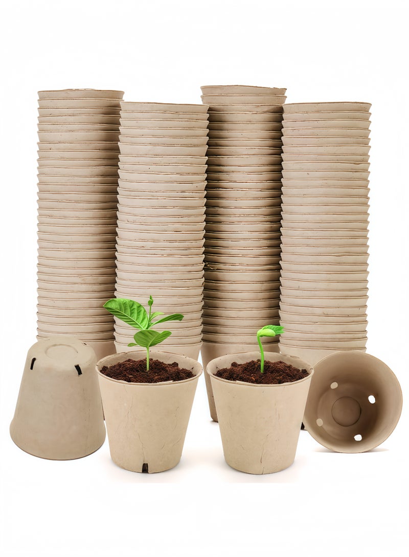 Peachjoy Peat Pots, 100pcs 8cm Seed Starting Pots with Drainage Holes Round Nursery Pot, Biodegradable Round Plant Seed Starter Peat Pots Germination Seedling Trays  - Image 1