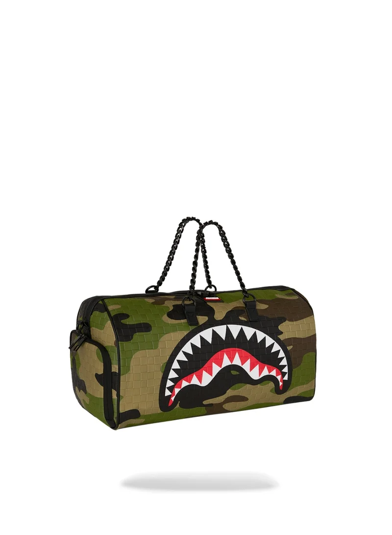 SPRAYGROUND SG WOODLAND CAMO CHECK CHAIN DUFFLE