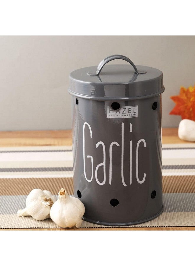Hazel حاوية تخزين بصل البطاطس هازيل للمطبخ (رمادي، ثوم) - Image 2