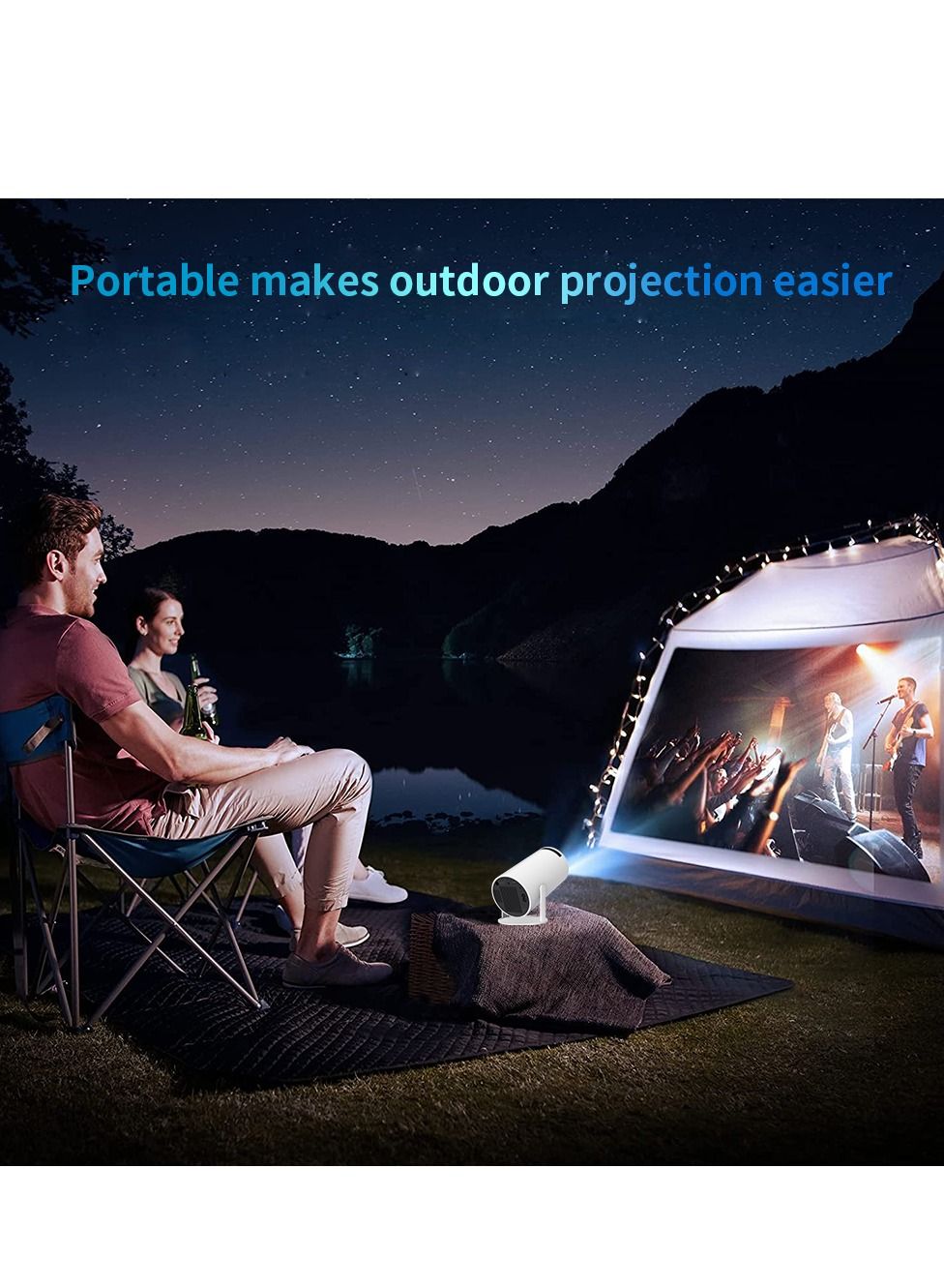 Portable Projector Pocket 5G WIFI Android11.0 Support 130 Inches Home Theater Full HD for Indoor Outdoor Home Birthday Gift Compatible with TV Stick/HDMI/USB/PS5/iOS/PS4 image 3