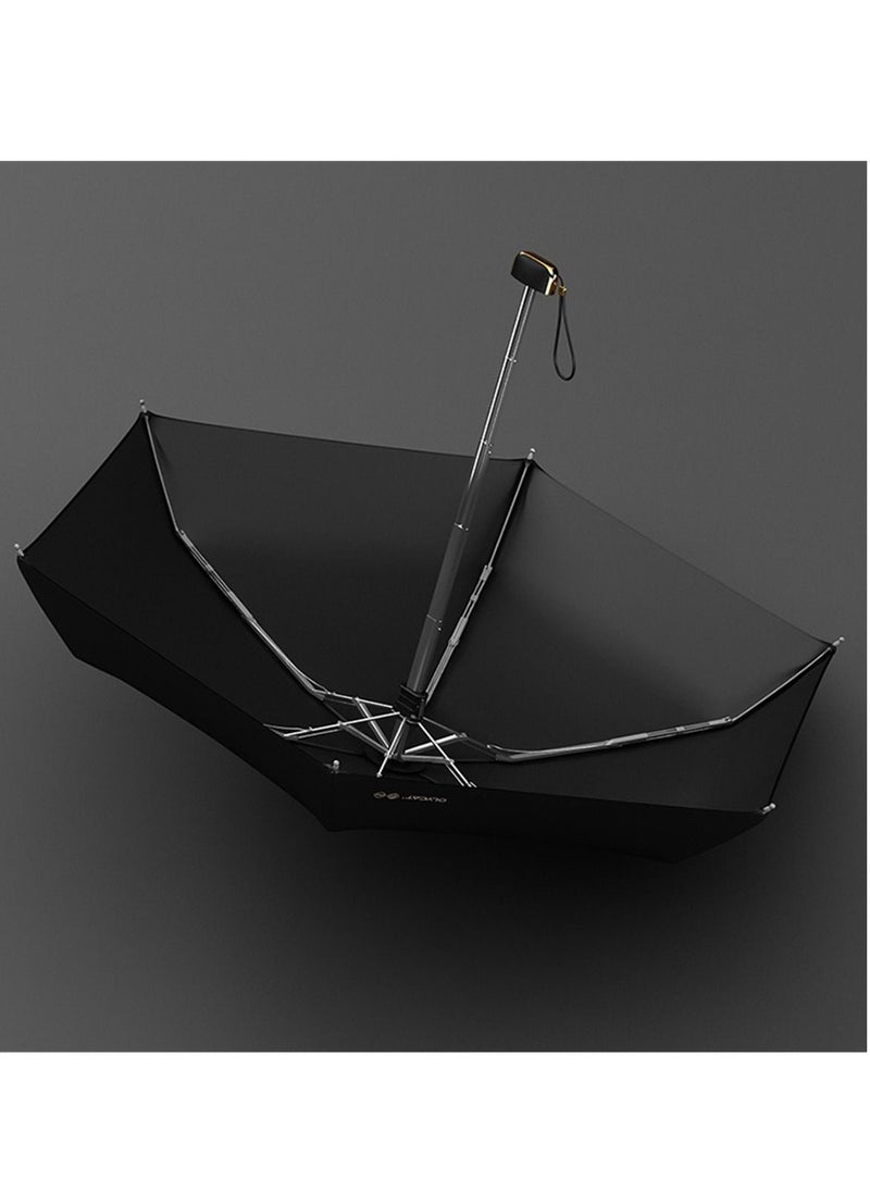 Loquat Mini Portable Umbrella With 50% Folding Sun Umbrella With Vinyl Shade And Sun Protection Black  - Image 2