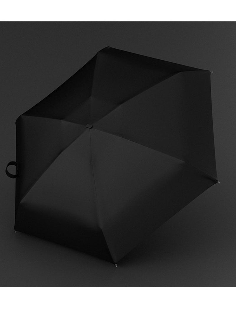 Loquat Mini Portable Umbrella With 50% Folding Sun Umbrella With Vinyl Shade And Sun Protection Black  - Image 1