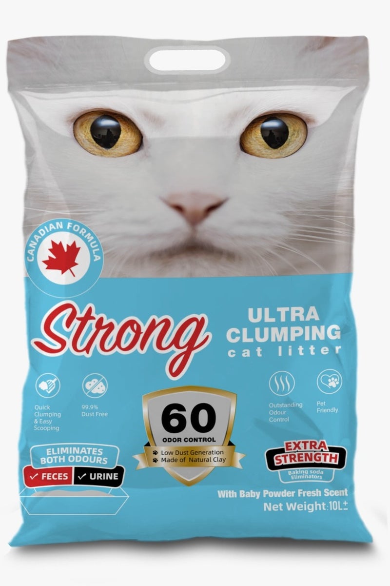 STRONG ULTRA CLUMPING CAT LITTER BABY POWDER 25 L - Image 1