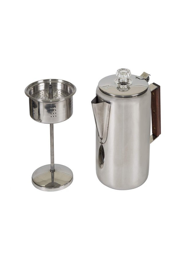Stansport Stainless Steel Percolator Coffee Pot 9 Cups (276-9), Silver - Image 1