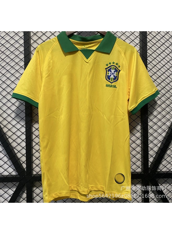 19-20 Brazil Home Game Short Sleeve Football Jersey - Image 1