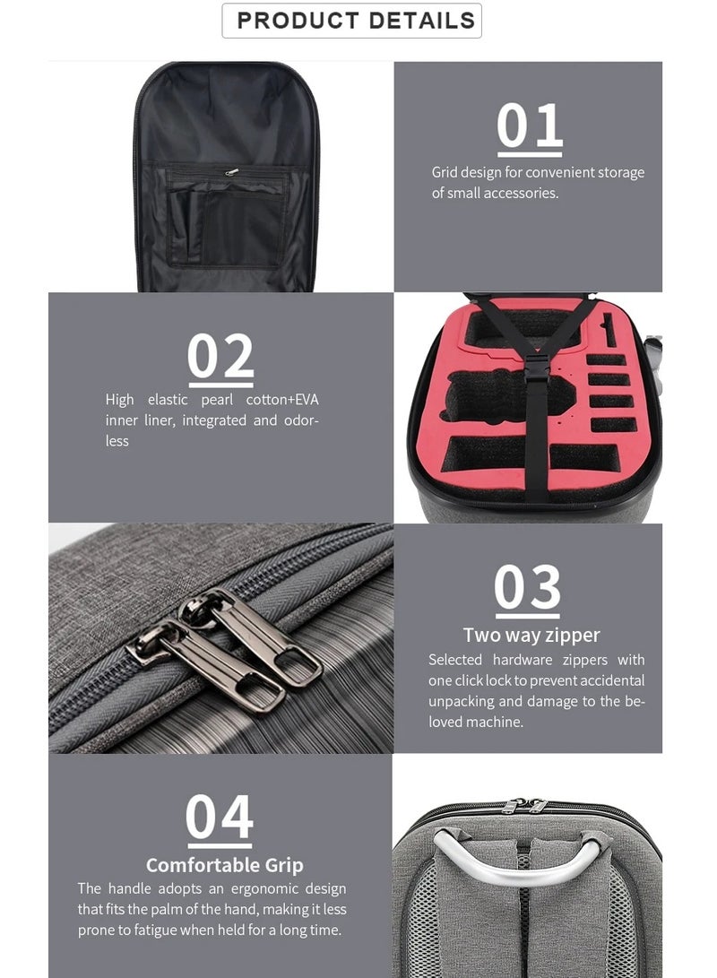 AROAQ Drone Backpack For DJI Mini 4 Pro Waterproof Travel Case Hard Shell Storage Case For DJI Mini 4 Pro RC2/RC-N2 Accessories  - Image 4