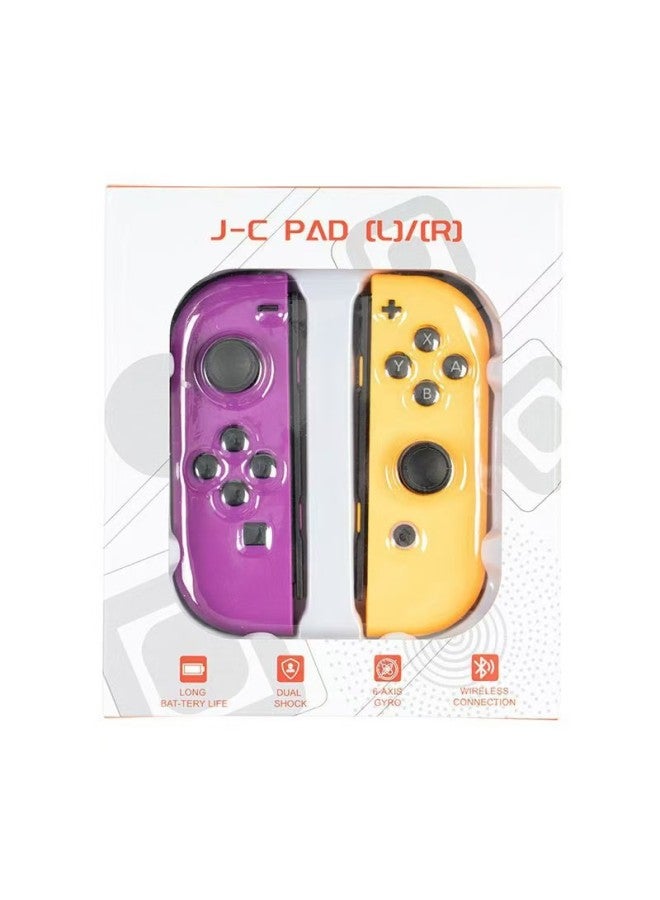 Joycon Game Handle Left And Right Separation Handle Wireless Bluetooth Belt Wake-up With Hand Rope Switch Handle Cross-border-Product Color:Purple And Orange Handle (without Hand Strap)  - Image 1