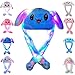 umbresen Bunny Hat Ear Moving Jumping Rabbit Hat Funny Cute Plush Animal Cap with Paws for Kids Women Girl Party Christmas Holiday Birthday Dress up Cosplay Costume Gift LED Blue - Image 2