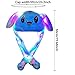 umbresen Bunny Hat Ear Moving Jumping Rabbit Hat Funny Cute Plush Animal Cap with Paws for Kids Women Girl Party Christmas Holiday Birthday Dress up Cosplay Costume Gift LED Blue - Image 4