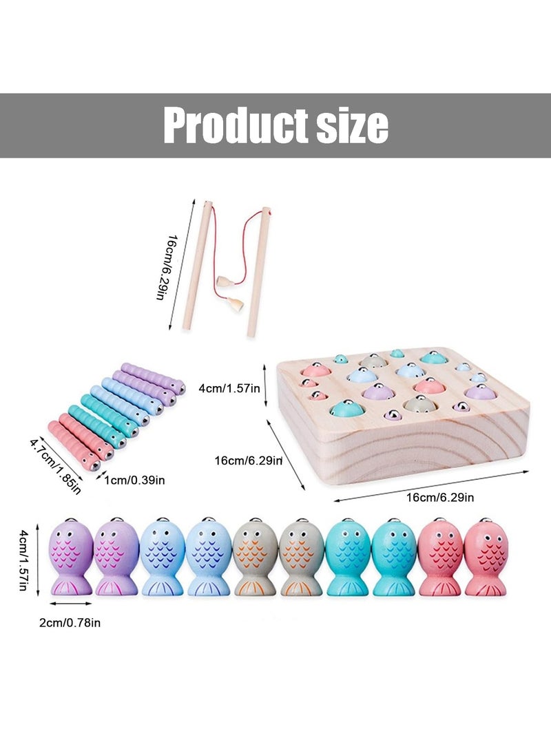 CMGTYYD. لعبة صيد السمك، لعبة صيد السمك الخشبية - أداة تعليمية للأطفال من عمر سنتين فما فوق، نشاط تفاعلي، وسيلة تعليمية للبنات والأولاد، الفصل الدراسي، العائلة، أعياد الميلاد، الكريسماس، الأطفال - Image 2