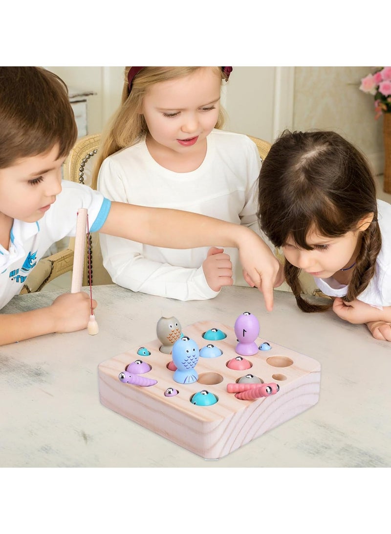 CMGTYYD. لعبة صيد السمك، لعبة صيد السمك الخشبية - أداة تعليمية للأطفال من عمر سنتين فما فوق، نشاط تفاعلي، وسيلة تعليمية للبنات والأولاد، الفصل الدراسي، العائلة، أعياد الميلاد، الكريسماس، الأطفال - Image 3