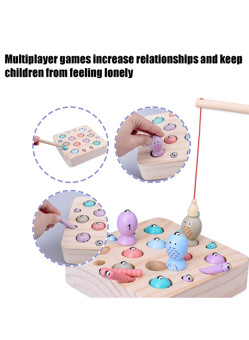 CMGTYYD. لعبة صيد السمك، لعبة صيد السمك الخشبية - أداة تعليمية للأطفال من عمر سنتين فما فوق، نشاط تفاعلي، وسيلة تعليمية للبنات والأولاد، الفصل الدراسي، العائلة، أعياد الميلاد، الكريسماس، الأطفال - Image 4