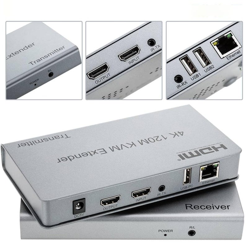 Tobo 4K 120M HDMI KVM Extender Transmitter Receiver Over Cat5/5e/Cat6 Rj45 Ethernet Cable Support USB Mouse Keyboard Touch Screen.TD-435H - Image 2