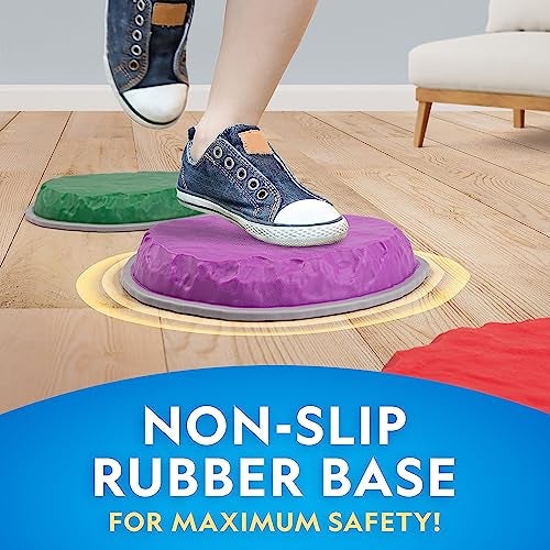 Blue Marble NATIONAL GEOGRAPHIC Stepping Stones for Kids – Durable Non-Slip Stones Encourage Toddler Balance & Gross Motor Skills, Indoor & Outdoor Toys, Obstacle Course, Gifts for Toddlers (Amazon Exclusive) - Image 3