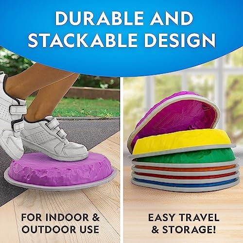 Blue Marble NATIONAL GEOGRAPHIC Stepping Stones for Kids – Durable Non-Slip Stones Encourage Toddler Balance & Gross Motor Skills, Indoor & Outdoor Toys, Obstacle Course, Gifts for Toddlers (Amazon Exclusive) - Image 4