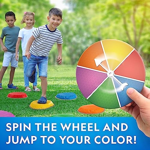 Blue Marble NATIONAL GEOGRAPHIC Stepping Stones for Kids – Durable Non-Slip Stones Encourage Toddler Balance & Gross Motor Skills, Indoor & Outdoor Toys, Obstacle Course, Gifts for Toddlers (Amazon Exclusive) - Image 5