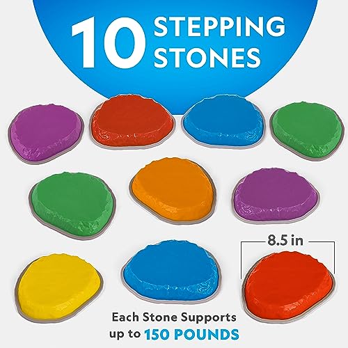 Blue Marble NATIONAL GEOGRAPHIC Stepping Stones for Kids – Durable Non-Slip Stones Encourage Toddler Balance & Gross Motor Skills, Indoor & Outdoor Toys, Obstacle Course, Gifts for Toddlers (Amazon Exclusive) - Image 2
