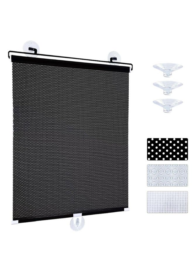 Blackout Blind Shade with Suction Cups One Piece Sun Blocking Curtain Light Filtering Room Darkening Window Cover Portable Window Shade for Home Bedroom 22.8 by 49 Inches - Image 1
