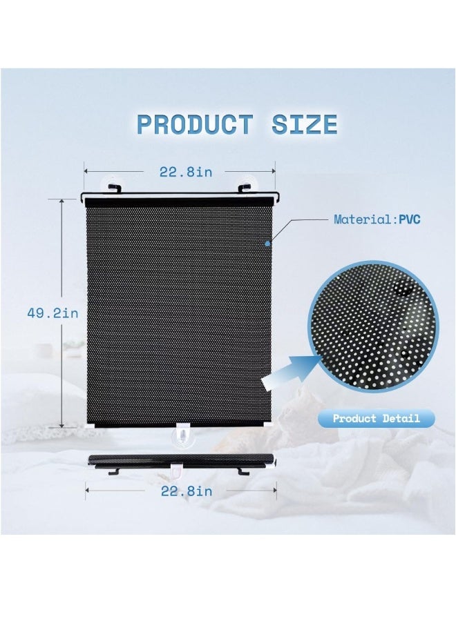 Blackout Blind Shade with Suction Cups One Piece Sun Blocking Curtain Light Filtering Room Darkening Window Cover Portable Window Shade for Home Bedroom 22.8 by 49 Inches - Image 3