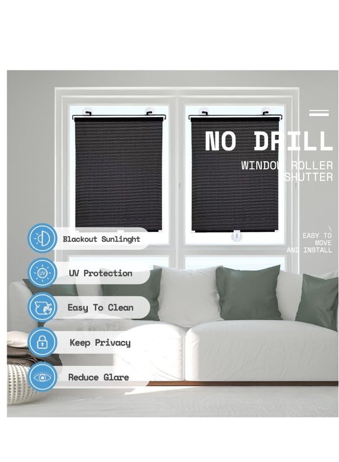 Blackout Blind Shade with Suction Cups One Piece Sun Blocking Curtain Light Filtering Room Darkening Window Cover Portable Window Shade for Home Bedroom 22.8 by 49 Inches - Image 2