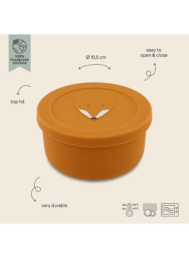 Trixie Mr Fox Silicone Snack Cup with Lid - Orange - Image 2