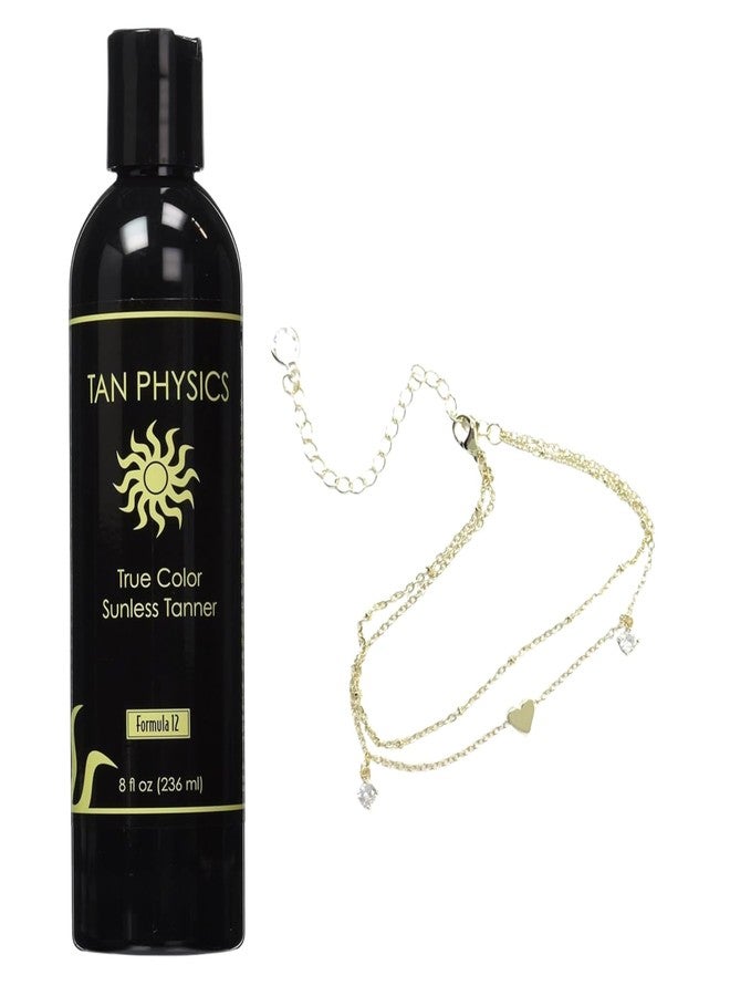 Tan Physics Sunless Tanner 8oz with Anklet - Self Tanning Lotion - Instant Tanning Lotion for Face & Body - Natural Self Tanner for a Streak-Free, Long-Lasting Glow - Image 1
