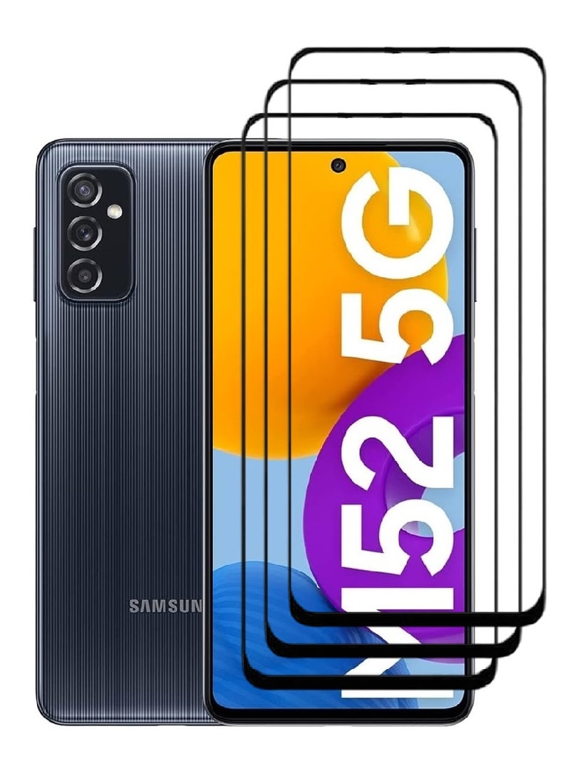 AINA 3 Pieces Tempered Glass Screen Protector 5D Designed For Samsung Galaxy M52 5G Full Glue Edge to Edge Full Screen Coverage And Bubble Free - Image 1