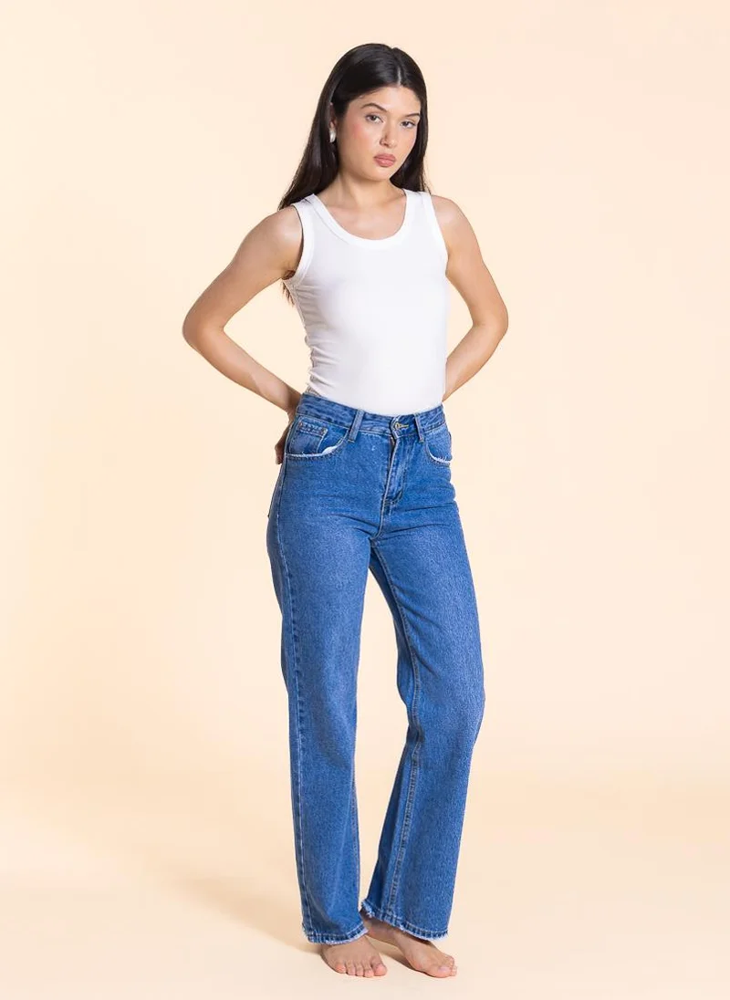 SHAPES DETAILED HIGH-RISE STRAIGHT FIT JEANS