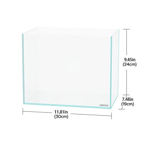 LANDEN 30N 3.2 Gallon Nano Rimless Low Iron Aquarium Tank, W11.8×D7.5×H9.4 in(30x19x24cm) 5mm Thickness with Nano Foam Leveling Mat Included - Image 2