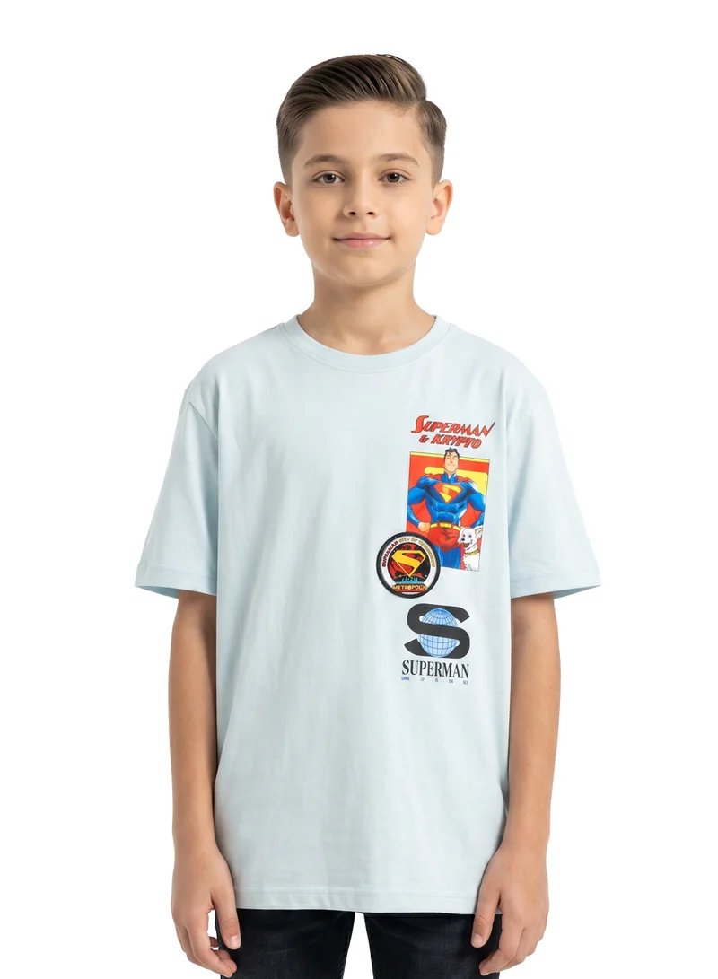 Warner Bros. Warner Bros. Superman & Krypto Teen Boys’ Oversized Graphic T-Shirt – Casual Relaxed Fit Tee