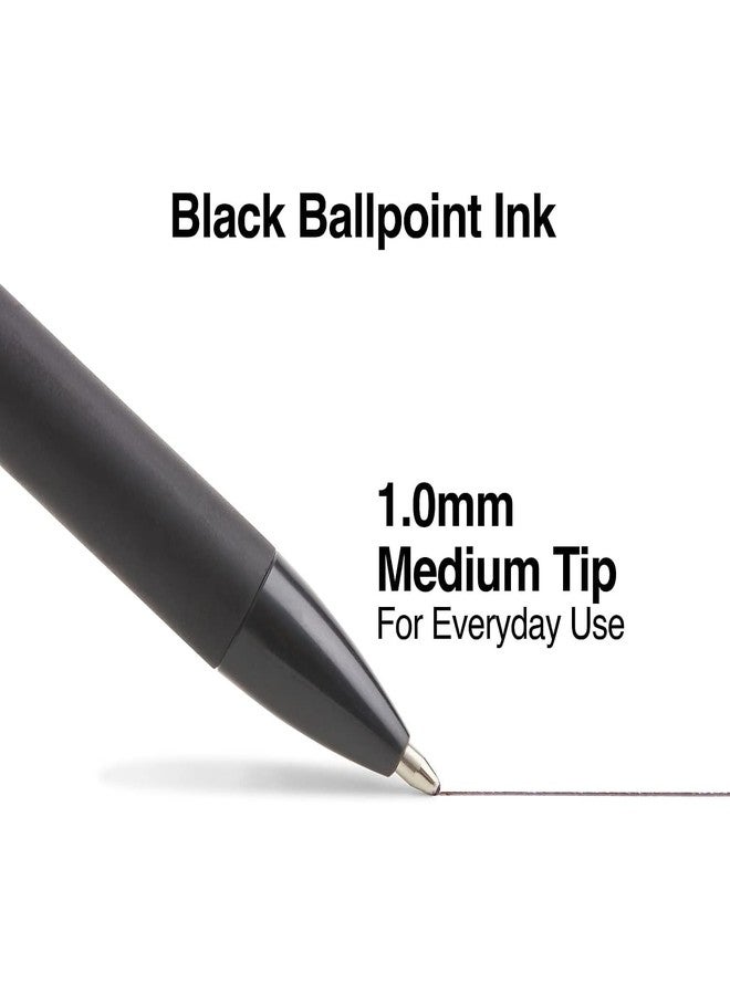 TRU RED TR59161 Ballpoint Gripped Retractable Pen, Medium Point, 1.0mm, Black, Dozen - Image 3
