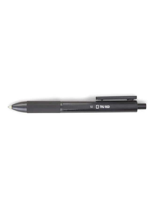 TRU RED TR59161 Ballpoint Gripped Retractable Pen, Medium Point, 1.0mm, Black, Dozen - Image 5