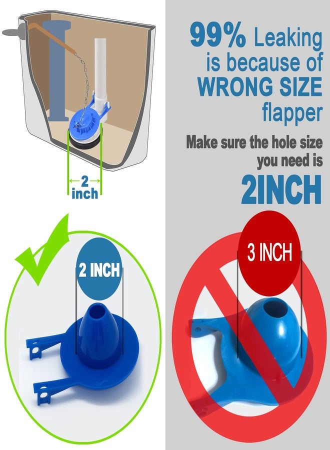 Uming Toilet Flapper Replacement kit 2 inch (2 Pack) Universal for American Standard Toilet Easy to Install with Stainless Chain & Long Lasting Rubber fit 2'' Flush Valve Toilet Leaking Flapper - Image 2