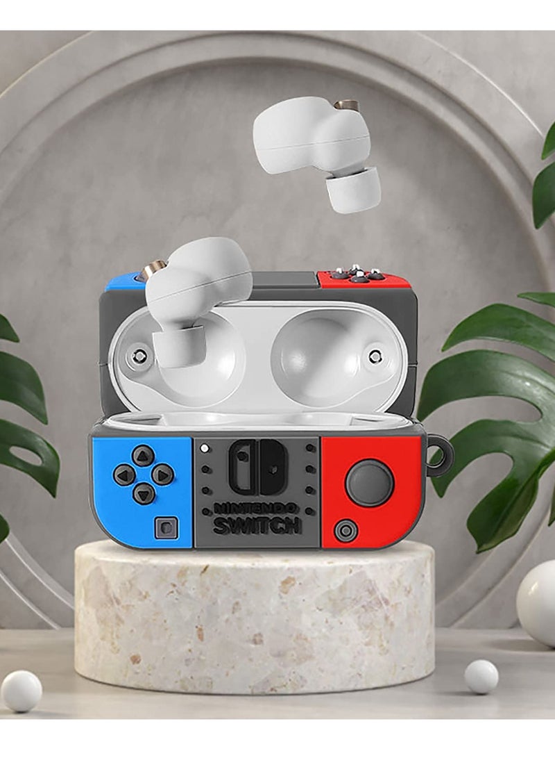 Silicone Case for Sony WF-1000XM4, Cartoon Game Shockproof Full Body Protective Cover with Keychain, Protective Case for WF-1000XM4 Charging Box (Black) - Image 3