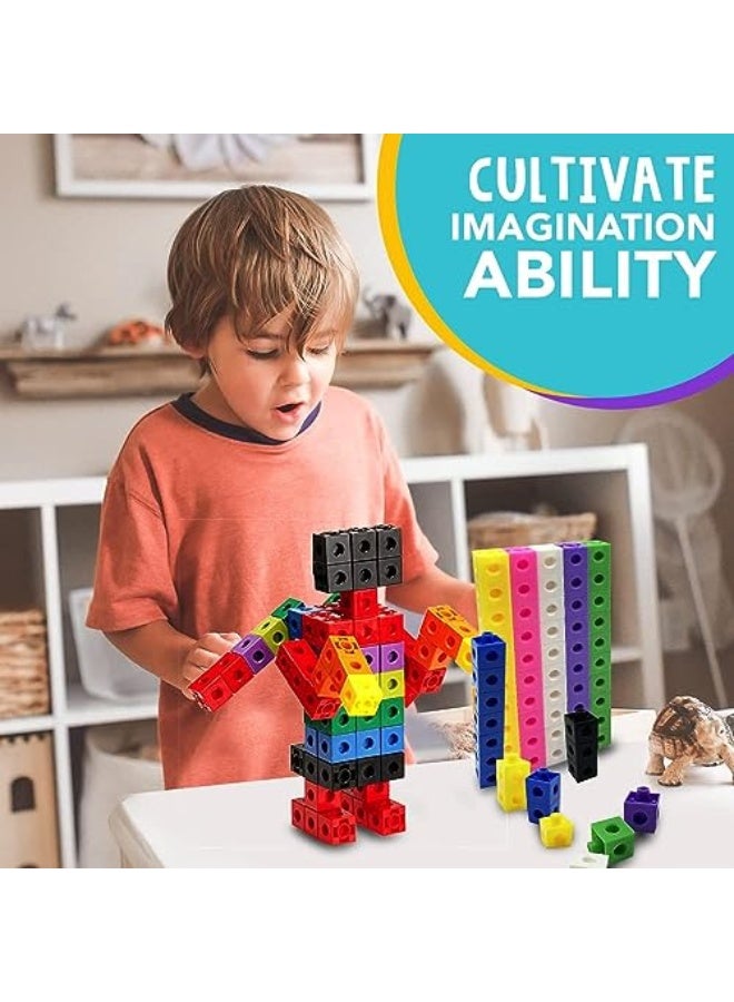 Manual math games for children aged 3 to 8 years old - Connecting cubes for counting skills in kindergarten and elementary school Fun educational activities for school, classrooms, and home Set of 100 pieces 10 colors PlasticManual math games for children aged 3 to 8 years old - Connecting cubes for counting skills in kindergarten and elementary school Fun educational activities for school, classrooms, and home Set of 100 pieces 10 colors Plastic - Image 2