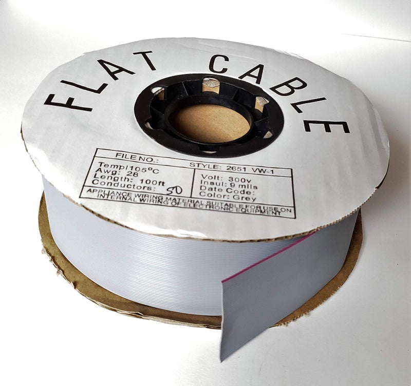 Pc Accessories Connectors Pro 50P IDC Flat Ribbon Cable for 254mm 01 Connectors 50 Wire 50C 100 Feet Spool