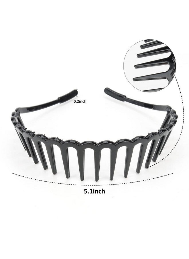 BAHABY 6 Pack Zig Zag Shark Tooth Black Hair Comb Headbands For Women Plastic Hair Bands Hair Hoop Hair Accessories For Women Girls - Image 3