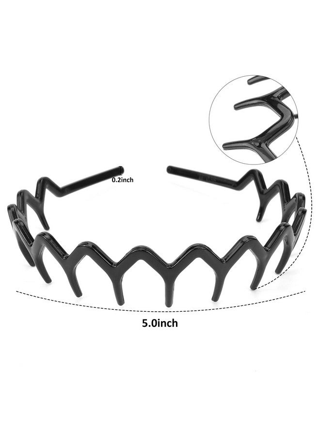 BAHABY 6 Pack Zig Zag Shark Tooth Black Hair Comb Headbands For Women Plastic Hair Bands Hair Hoop Hair Accessories For Women Girls - Image 2