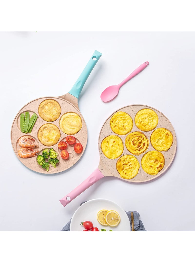 SYOSI Pancake Pan with 7-Cup Animal Molds, Nonstick Griddle, Mini Pancake Maker, PFOA-Free, Ideal for Kids' Breakfast and Gifts, Fried Egg & Cake Grill Pan, Blue - Image 5